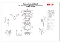 Hyundai Santa Fe 2013-UP Full Set, Without NAVI, Climate-Control Without Display, With 3 row seats Interior BD Dash Trim Kit - 1 Hyundai Santa Fe 2013-UP Full Set, Without NAVI, Climate-Control Without Display, With 3 row seats Interior BD Dash Trim Kit - 1