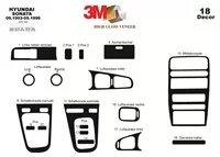 Hyundai Sonata 09.93-09.96 Kit de garniture de tableau de bord intérieur 3D Dash Trim Dekor 18-Parts - 2
