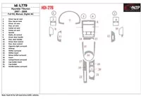 Hyundai Tiburon 2007-2008 Ensemble complet, boîte de vitesses manuelle, kit de garniture de tableau de bord BD intérieur AC auto