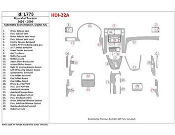 Kit de garniture de tableau de bord intérieur BD pour Hyundai Tucson 2006-2009 - 1