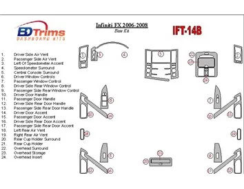 Infiniti FX 2006-2008 Kit de garniture de tableau de bord intérieur BD de base - 1
