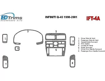 Infiniti Q45 1998-2001 OEM-naleving Interieur BD Dash Trim Kit - 1