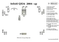 Infiniti QX56 2004-2007 Kit de garniture de tableau de bord intérieur BD de base - 1 Infiniti QX56 2004-2007 Kit de garniture de tableau de bord intérieur BD de base - 1