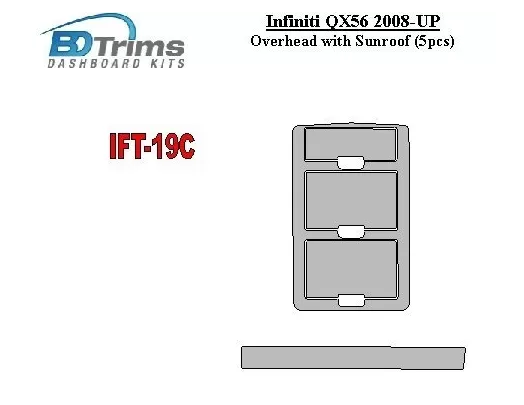 Infiniti QX56 2008-UP Overhead avec kit de garniture de tableau de bord intérieur BD pour toit ouvrant - 1 Infiniti QX56 2008-UP Overhead avec kit de garniture de tableau de bord intérieur BD pour toit ouvrant - 1