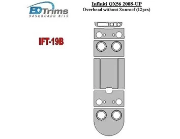 Infiniti QX56 2008-UP Overhead Sans Toit Ouvrant Intérieur BD Dash Trim Kit - 1