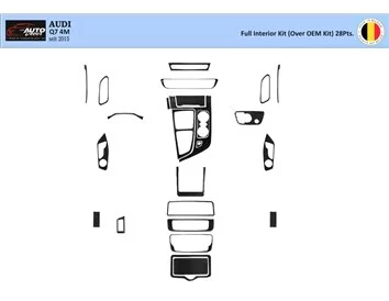 Audi Q7 4M seit 2015 Kit de décoration intérieure 3D pour tableau de bord Dash Trim Dekor 28-Parts - 1
