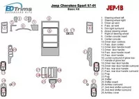 Jeep Cherokee Sport 1997-2001 Kit de garniture de tableau de bord intérieur BD - 1