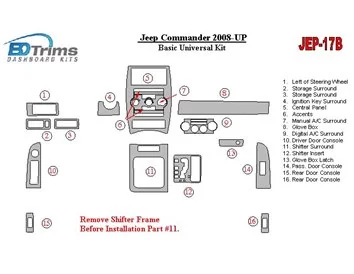 Jeep Commander 2008-UP Basic Universal Kit Interieur BD Dash Trim Kit - 1