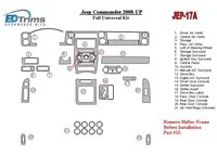Jeep Commander 2008-UP Kit de garniture de tableau de bord intérieur complet universel BD - 1 Jeep Commander 2008-UP Kit de garniture de tableau de bord intérieur complet universel BD - 1