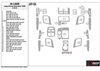 Jeep Grand Cherokee 1998-1998 Ensemble complet, ensemble de 28 pièces Kit de garniture de tableau de bord intérieur BD - 1