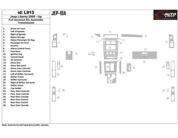 Jeep Liberty 2008-UP Kit de garniture de tableau de bord intérieur BD complet universel - 1