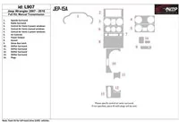 Jeep Wrangler 2007-2010 Ensemble complet, kit de garniture de tableau de bord intérieur BD pour boîte de vitesses manuelle - 1