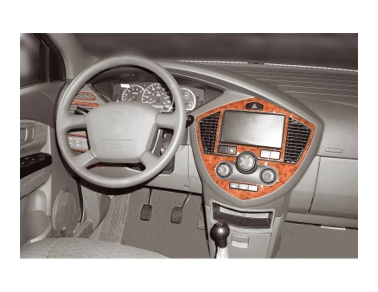 Kia Carens 07.02-10.06 3D Interior Dashboard Trim Kit Dash Trim Dekor 6-Parts - 1 - Interior Dash Trim Kit