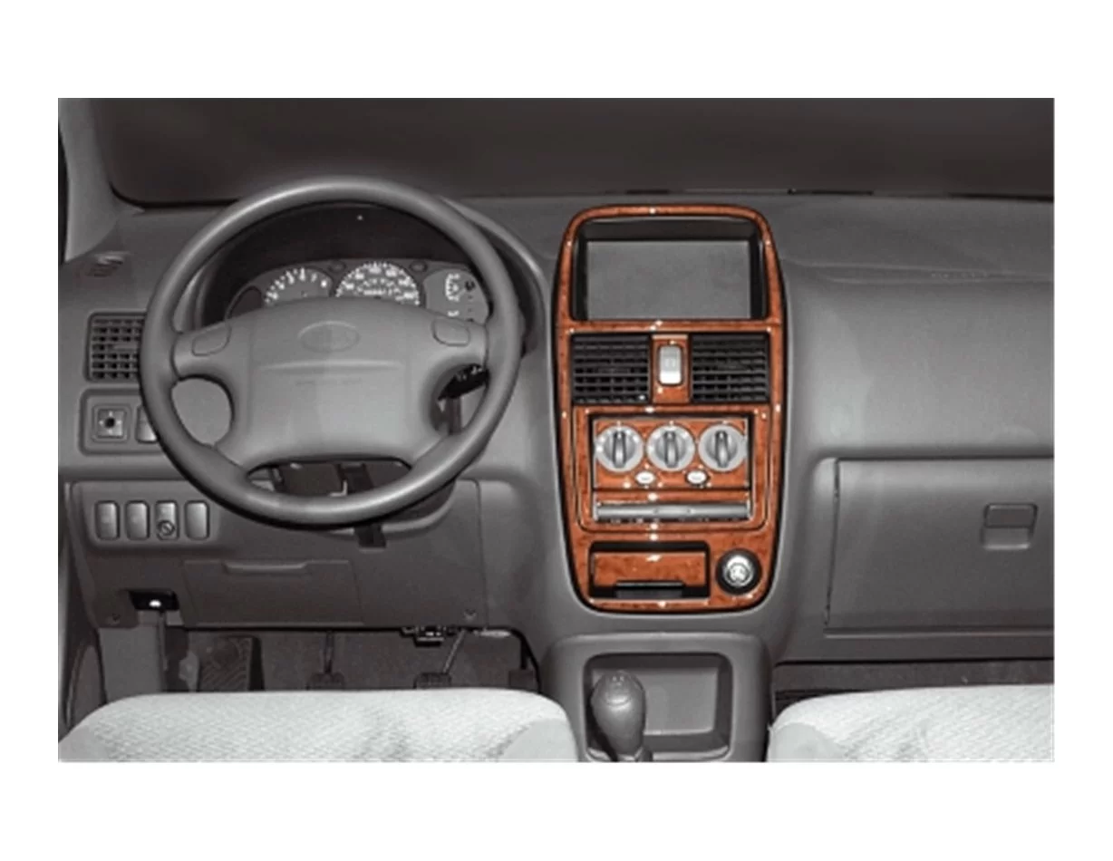 Kia Carens 10.00-06.02 3D Interior Dashboard Trim Kit Dash Trim Dekor 7-Parts - 1 - Interior Dash Trim Kit