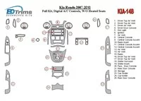 Kia Carens/Rondo 2007-UP Ensemble complet, commandes de climatisation automatiques, sans sièges chauffants intérieur BD Kit de g Kia Carens/Rondo 2007-UP Ensemble complet, commandes de climatisation automatiques, sans sièges chauffants intérieur BD Kit de g