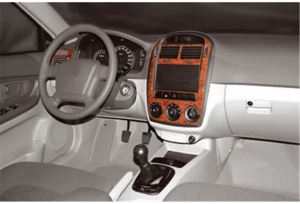 Kia Cerato LX HB 05.04-03.07 Kit de garniture de tableau de bord intérieur 3D Dash Trim Dekor 7-Parts - 1 Kia Cerato LX HB 05.04-03.07 Kit de garniture de tableau de bord intérieur 3D Dash Trim Dekor 7-Parts - 1
