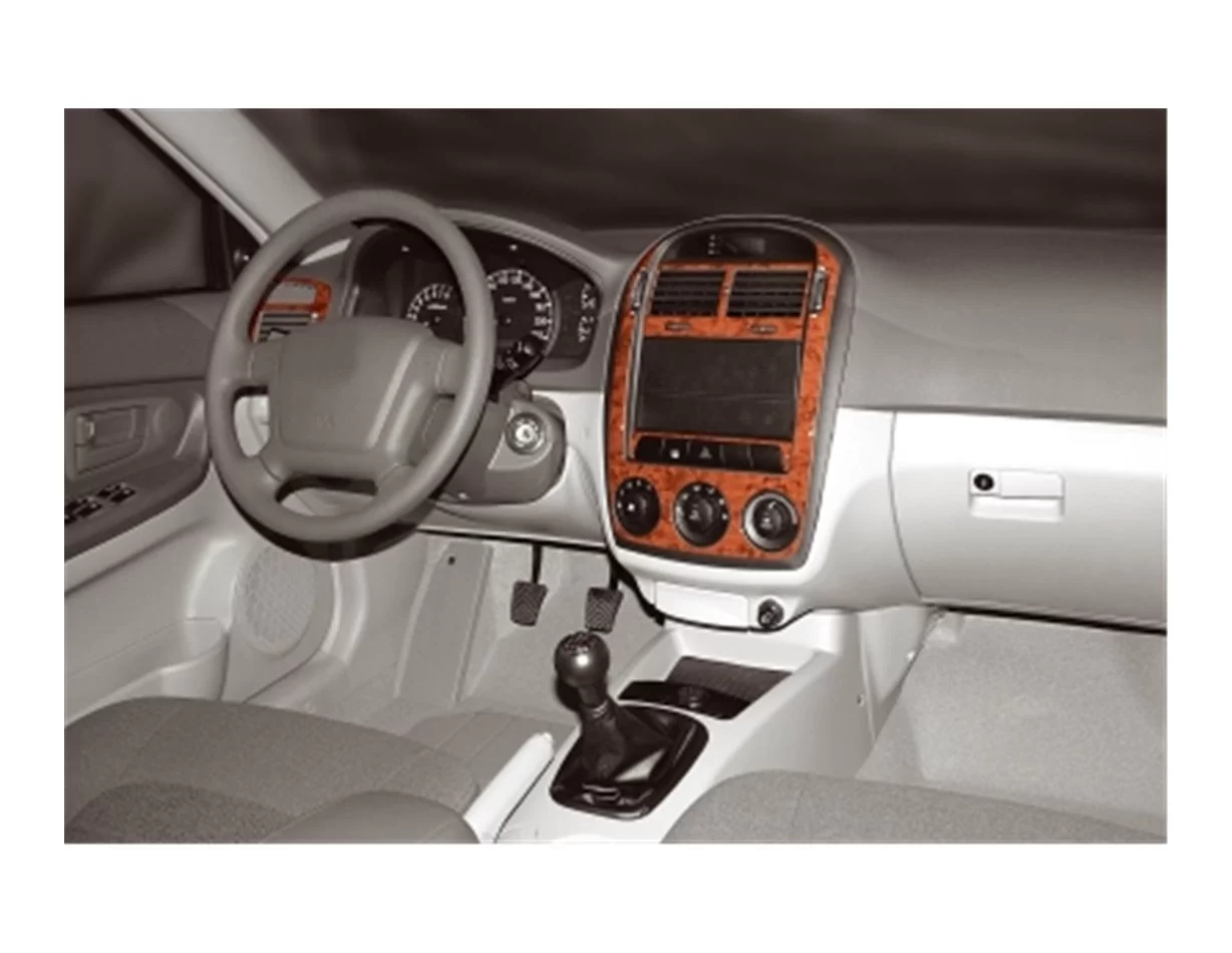 Kia Cerato LX HB 05.04-03.07 3D Interior Dashboard Trim Kit Dash Trim Dekor 7-Parts - 1 - Interior Dash Trim Kit