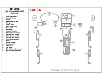 Kia Optima 2002-2003 Automatische Versnellingsbak Interieur BD Dash Trim Kit - 1