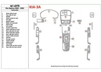 Kia Optima 2002-2003 Kit de garnitures de tableau de bord intérieur BD pour boîte de vitesses automatique - 1 Kia Optima 2002-2003 Kit de garnitures de tableau de bord intérieur BD pour boîte de vitesses automatique - 1