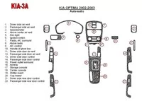 Kia Optima 2002-2003 Kit de garnitures de tableau de bord intérieur BD pour boîte de vitesses automatique - 2 Kia Optima 2002-2003 Kit de garnitures de tableau de bord intérieur BD pour boîte de vitesses automatique - 2