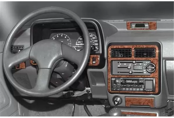 Kia Pride 03.1995 Kit de garniture de tableau de bord intérieur 3D Dash Trim Dekor 17-Parts - 1