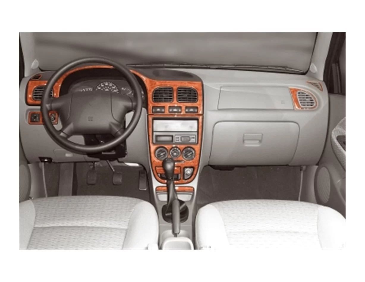 Kia Rio 09.00-08.02 Inleg dashboard Interieurset aansluitend en pasgemaakt op he 9-Teile - 1