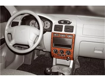 Kia Rio 09.02-10.05 Kit de garniture de tableau de bord intérieur 3D Dash Trim Dekor 6-Parts - 1