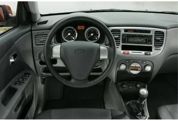 Kia Rio 11.06-12.10 Kit de garniture de tableau de bord intérieur 3D Dash Trim Dekor 5-Parts - 1 Kia Rio 11.06-12.10 Kit de garniture de tableau de bord intérieur 3D Dash Trim Dekor 5-Parts - 1