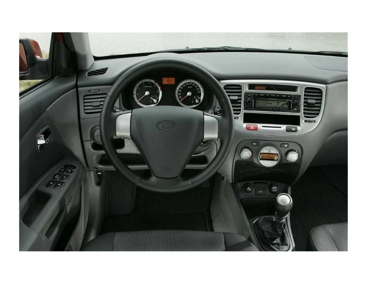 Kia Rio 11.06-12.10 Kit de garniture de tableau de bord intérieur 3D Dash Trim Dekor 5-Parts - 1