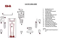Kia Rio 2004-2005 Ensemble complet de garnitures de tableau de bord intérieur BD - 1