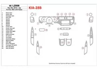 Kia Rio 2012-UP Volledige Set, Met UVO Radio Interieur BD Dash Trim Kit - 1