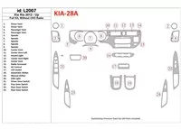 Kia Rio 2012-UP Volledige set, zonder UVO-radio Interieur BD Dash Trim Kit - 1