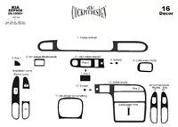 Kia Sephia 06.1995 Kit de garniture de tableau de bord intérieur 3D Dash Trim Dekor 16-Parts - 2 Kia Sephia 06.1995 Kit de garniture de tableau de bord intérieur 3D Dash Trim Dekor 16-Parts - 2