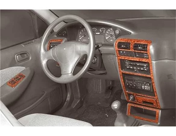 Kia Sephia 09.93-05.95 Inleg dashboard Interieurset aansluitend en pasgemaakt op he 12 -Teile - 1
