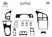 Kia Shuma 04.1998 Kit de garniture de tableau de bord intérieur 3D Dash Trim Dekor 13-Parts - 2 Kia Shuma 04.1998 Kit de garniture de tableau de bord intérieur 3D Dash Trim Dekor 13-Parts - 2