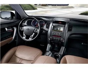 Kia Sorento 01.2011 Kit de garniture de tableau de bord intérieur 3D Dash Trim Dekor 10-Parts - 1