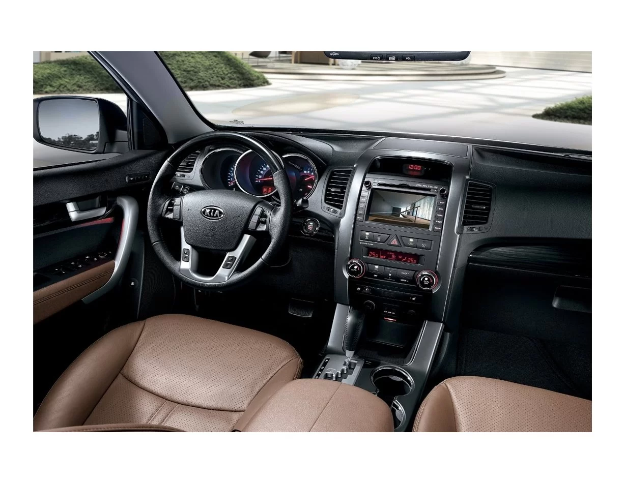 Kia Sorento 01.2011 Kit de garniture de tableau de bord intérieur 3D Dash Trim Dekor 10-Parts - 1