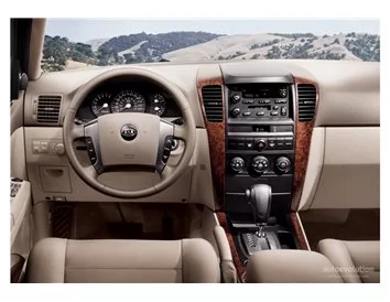 Kia Sorento 07.07-12.10 Kit de garniture de tableau de bord intérieur 3D Dash Trim Dekor 7-Parts - 1