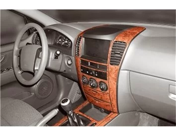 Kia Sorento 09.02-06.07 Kit de garniture de tableau de bord intérieur 3D Dash Trim Dekor 13-Parts - 1
