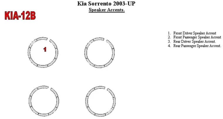 KIA Sorento 2003-UP Speaker Accents Interior BD Dash Trim Kit - 1 - Interior Dash Trim Kit KIA Sorento 2003-UP Speaker Accents Interior BD Dash Trim Kit - 1 - Interior Dash Trim Kit