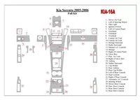 Kia Sorento 2005-2006 Full Set Interior BD Dash Trim Kit - 1 - Interior Dash Trim Kit