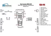 KIA Sorento 2008-2010 Basisset, automatische versnelling, zonder stoelverwarming Interieur BD Dash Trim Kit - 2 KIA Sorento 2008-2010 Basisset, automatische versnelling, zonder stoelverwarming Interieur BD Dash Trim Kit - 2