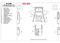 KIA Sorento 2011-UP Volledige set, met NAVI-systeem Interieur BD Dash Trim Kit - 1