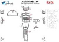 Kia Spectra 2004-2006 Volledige set, automatische versnellingsbak Interieur BD Dash Trim Kit - 1 Kia Spectra 2004-2006 Volledige set, automatische versnellingsbak Interieur BD Dash Trim Kit - 1