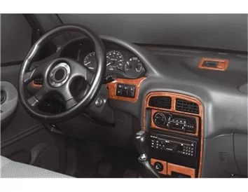 Kia Sportage 09.94-09.99 Kit de garniture de tableau de bord intérieur 3D Dash Trim Dekor 19-Parts - 1