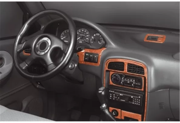 Kia Sportage 09.94-09.99 Kit de garniture de tableau de bord intérieur 3D Dash Trim Dekor 19-Parts - 1