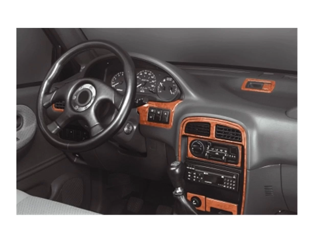 Kia Sportage 09.94-09.99 Kit de garniture de tableau de bord intérieur 3D Dash Trim Dekor 19-Parts - 1