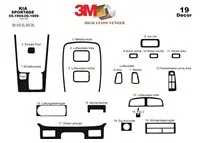 Kia Sportage 09.94-09.99 Kit de garniture de tableau de bord intérieur 3D Dash Trim Dekor 19-Parts - 2