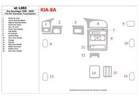 Kia Sportage 1998-2000 Ensemble complet, kit de garniture de tableau de bord intérieur BD à engrenage automatique - 1