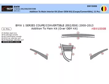 BMW 1 Series E81 E88 2004-2011 Inleg dashboard Interieurset aansluitend en pasgemaakt op he 11 -Teile - 1